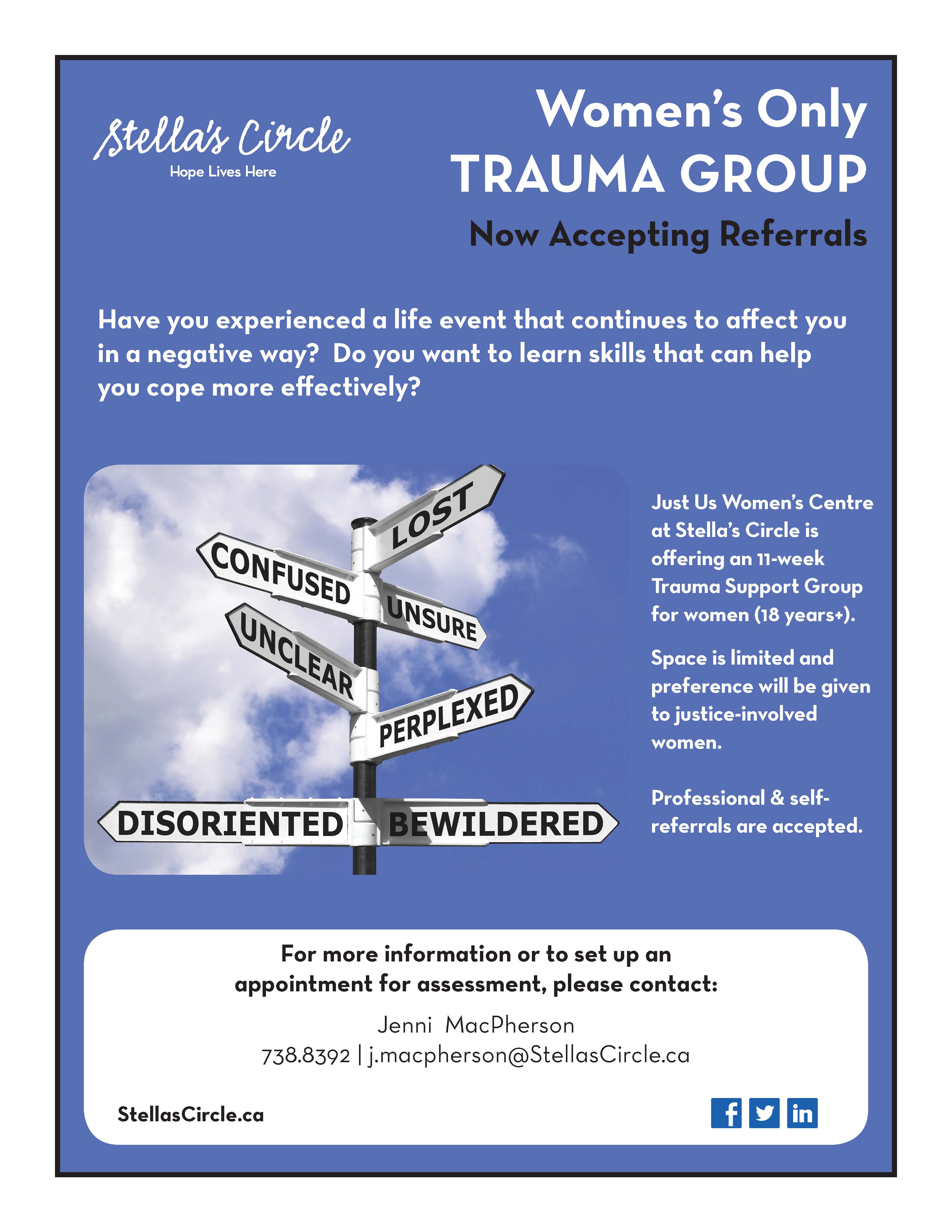 Trauma Group for Women - Stella's Circle